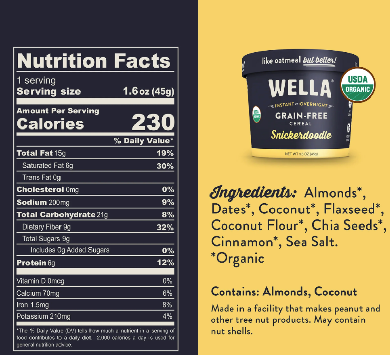 Wella Grain Free Snickerdoodle Cereal Cups (8 Pack)