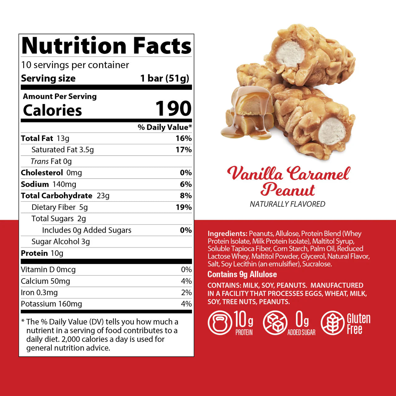 Genius Gourmet Vanilla Caramel Protein Nut Roll (10 Count)